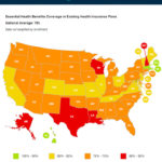 MASSACHUSETTS AND RHODE ISLAND health plans covered the largest percentage of the health benefits deemed "essential" by the Affordable Care Act. / COURTESY HEALTHPOCKET INC.
