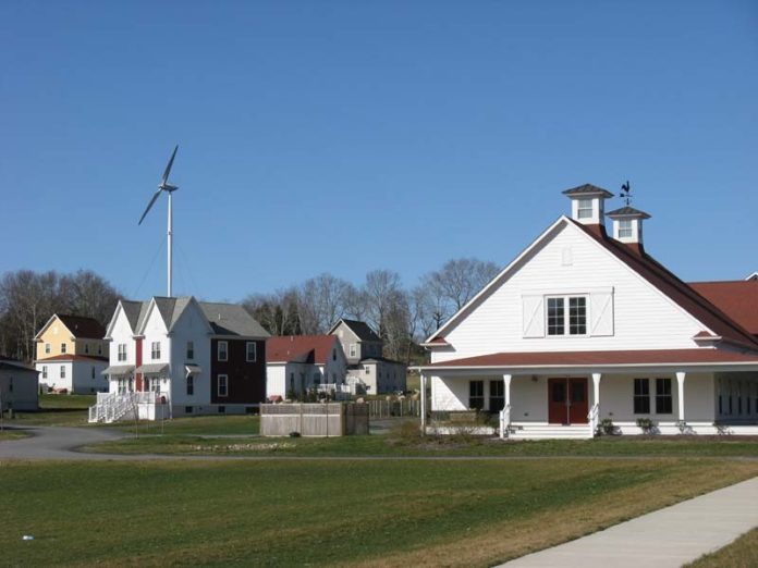 COURTESY SANDYWOODS FARM/WAYNE BROWNINGSPIN ZONE: The wind turbine at the rural-arts colony Sandywoods Farm in Tiverton is now fully functional.