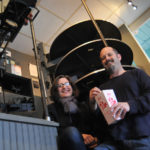 REELED IN: Cable Car Cinema co-owners Emily Steffian and Daniel Kamil in the theater, which is transitioning to digital-projector technology this year. / PBN PHOTO/FRANK MILLIN