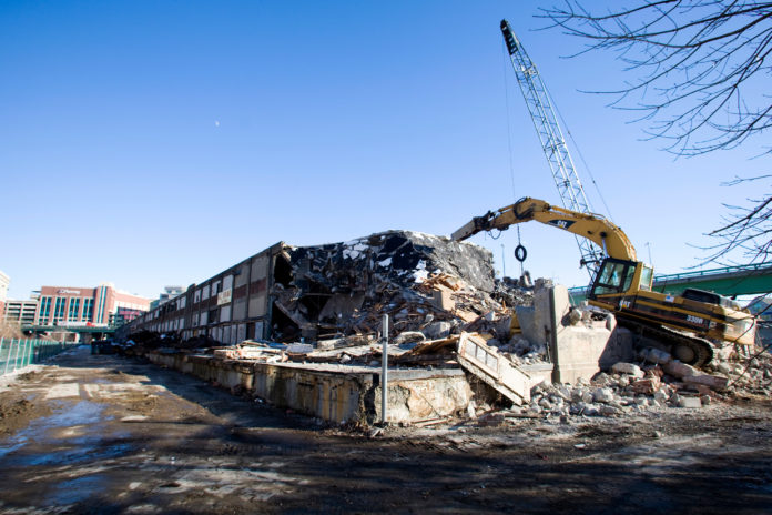 CARPIONATO GROUP demolished the Providence Fruit & Produce Warehouse in January 2008, and now proposes to put a 737-car parking lot where the building once stood. / PBN FILE PHOTO/STEPHANIE ALVAREZ EWENS CARPIONATO GROUP demolished the Providence Fruit & Produce Warehouse in January 2008, and now proposes to put a 737-car parking lot where the building once stood. / PBN FILE PHOTO/STEPHANIE ALVAREZ EWENS