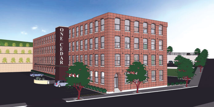 SLY MOVES: A rendering of planned renovations to the former CJ Fox factory complex, which was purchased by Omni Group last month for $1.6 million. / COURTESY OMNI GROUP
