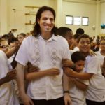 LILLIAN FEINSTEIN AT SACKETT STREET ELEMENTARY School music teacher Wayne Kilcline was named the Providence Public Schools Teacher of the Year in a surprise ceremony Tuesday morning. / COURTESY PROVIDENCE PUBLIC SCHOOLS