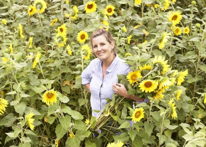 HOMEGROWN: Brenda Brock, founder and CEO Farmaesthetics, at Maplewood Farm in Portsmouth. Brock has been named Rhode Island Small Business Person of the Year by the U.S. Small Business Administration. / COURTESY FREDERIC LAGRANGE
