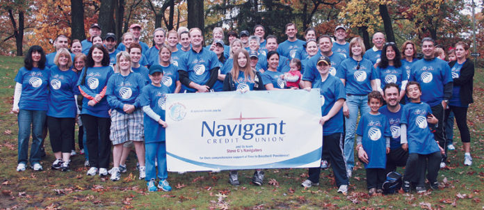 NAVIGATORS: 48 Navigant staff members joined the Oct. 2012 ‘Free to Breathe’ Lung Cancer Awareness Walk at Roger Williams Park in honor of Steve Giannini, a former employee who died in 2011 from lung cancer. The team raised $14,712 for the cause. / COURTESY NAVIGANT CREDIT UNION NAVIGATORS: 48 Navigant staff members joined the Oct. 2012 ‘Free to Breathe’ Lung Cancer Awareness Walk at Roger Williams Park in honor of Steve Giannini, a former employee who died in 2011 from lung cancer. The team raised $14,712 for the cause. / COURTESY NAVIGANT CREDIT UNION