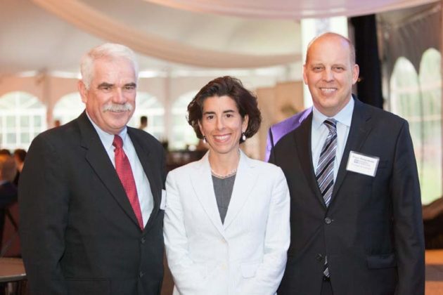 Mark Scott, Cox Business, RI State Treasurer Gina Raimondo, PBN Publisher Roger Bergenheim  / Rupert Whiteley