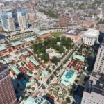 FOOT TRAFFIC: An aerial rendering of the proposed Kennedy Plaza project, which the city of Providence is planning to invest $1.7 million into to help transform the area into a pedestrian destination. / COURTESY UNION STUDIO ARCHITECTS