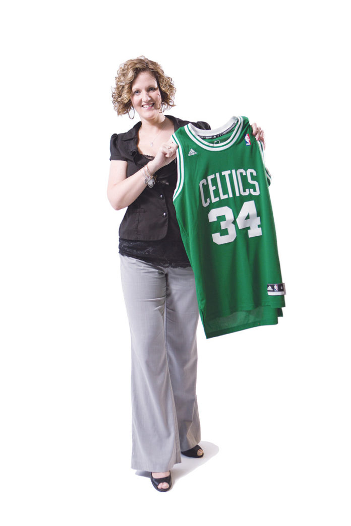 THE PROP: Paul Pierce may no longer be with the team, but Melissa Miranda is, describing herself as the “No. 1 Celtics fan.”
