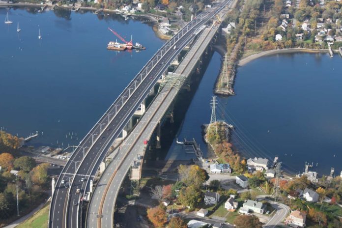 TOLLS BEGAN MONDAY on the Sakonnet River Bridge after a protest and fire over the weekend. / COURTESY THE R.I. DEPARTMENT OF TRANSPORTATION