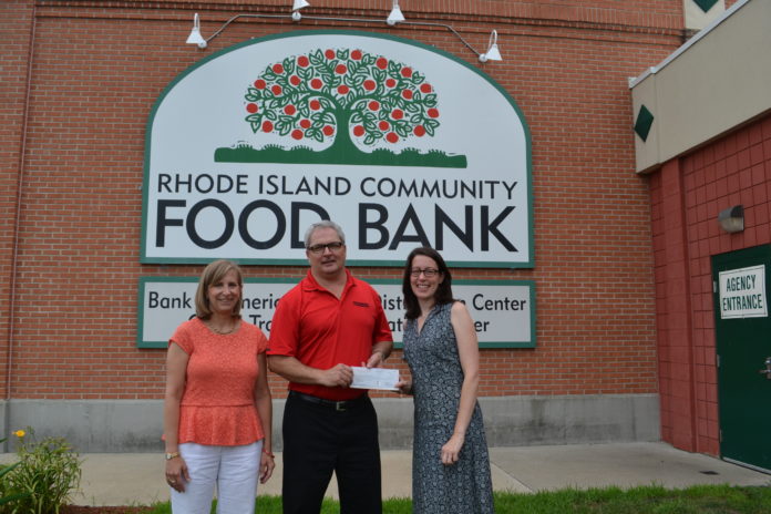 W.W.GRAINGER INC. of Warwick recently donated $10,000 to support the Rhode Island Community Food Bank. Holding the check, from left are Lisa Roth Blackman, chief philanthropy officer for the food bank; Jim Crowley, branch manager for W.W.Grainger,.and Karen Fuller, director of philanthropy at the food bank.