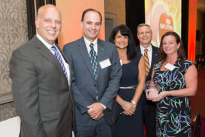PBN Publisher Roger Bergenheim with Scott Boyde, Dina Pescione, Rovert DiMuccio, Jean Tapley, Amica Insurance. / Rupert Whiteley