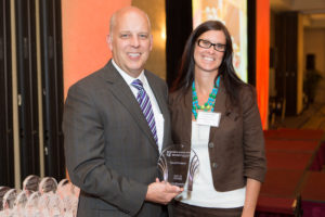 PBN Publisher Roger Bergenheim and Cathy Odell, BankNewport. / Rupert Whiteley
