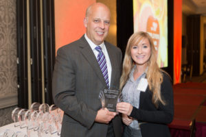 PBN Publisher Roger Bergenheim with Rebecca Neveux, Visiting Nurse Home Care. / Rupert Whiteley