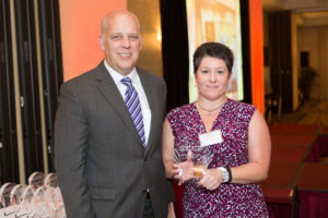 Roger Bergenheim with Kelly Barrette, Beacon Mutual Insurance.  / Rupert Whiteley
