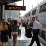 PASSENGERS DISEMBARK from a "T" train at Wickford Junction in July 2012. Last year, the MBTA serviced more than 165 million passengers, according to the American Public Transportation Association. / PBN FILE PHOTO/BRIAN MCDONALD