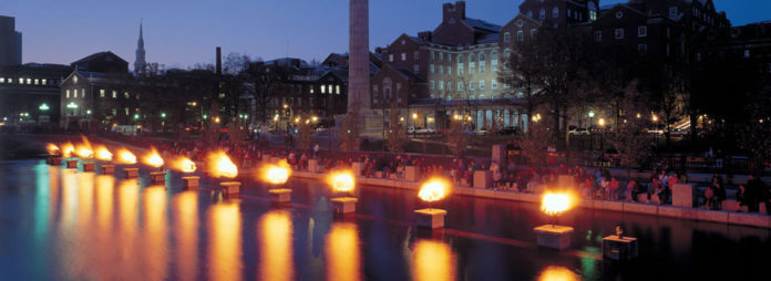 BEGINNING SEPT. 7, Experience Rhode Island will donate $5 to WaterFire Providence for every $10 adult ticket sold for its Saturday night shuttle service in and around downtown Providence on WaterFire nights. / COURTESY WATERFIRE PROVIDENCE