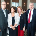 FROM LEFT TO RIGHT: Angelo De Peri, R.I. Hospitality Association board chairman; Rachel J. Roginsky, principal of the Pinnacle Advisory Group; Dale J. Venturini, R.I. Hospitality Association president and CEO; and B. Hudson Riehle, senior vice president of the Research and Knowledge Group. / COURTESY R.I. HOSPITALITY ASSOCIATION