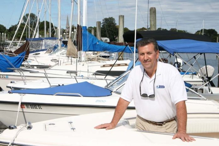 HIGH TIDE: Wickford Boat Rentals owner Dave Fetherston, a former lieutenant in the U.S. Navy and a licensed boat captain, is facing insurance premiums up to 18 percent higher than last year’s rate. / PBN PHOTO/MICHAEL PERSSON
