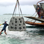 FIRST OF ITS KIND: A $750,000 project could bring artificial reef modules, similar to the one shown above, near Antigua, to Narragansett Bay as soon as next spring. / COURTESY REEF BALL FOUNDATION