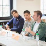 Taking the initiative on internships HIRE GROUND: More than 60 companies met with 450 RISD students last month at Internship Connect. Pictured above are Facebook designers, from left: Robyn Morris, Andy Chang and Justin Stahl. / PBN PHOTO/TRACY JENKINS