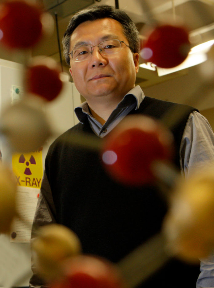 ENERGY SAVER: Brown University chemistry professor Shouheng Sun is part of the team that demonstrated that a unique core-shell nanoparticle is a cheaper, more active and longer-lasting fuel-cell catalyst than commercially available platinum products. / COURTESY BROWN UNIVERSITY/MIKE COHEA