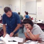 New science standards may help narrow skills gap SETTING STANDARDS: Erin Eschner, a science teacher at Portsmouth Middle School, left, and Ruth Kilby, a science teacher at Tiverton Middle School, review lessons this past August. / COURTESY DIANE SANNA