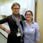 Study: Walk-in clinics<br>
cost-effective alternative DR. ANNE S. DEGROOT, left, medical director of Clinica Esperanza/Hope Clinic, and Warren Alpert Medical School student Gina Chen, at the clinic, which DeGroot helped establish in 2012. A study conducted by the clinic showed that it saved $1.3 million in future health care costs by providing primary and preventative care to its patients. / COURTESY CLINICA ESPERANZA/HOPE CLINIC