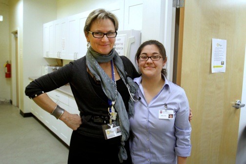 DR. ANNE S. DEGROOT, left, medical director of Clinica Esperanza/Hope Clinic, and Warren Alpert Medical School student Gina Chen, at the clinic, which DeGroot helped establish in 2012. A study conducted by the clinic showed that it saved $1.3 million in future health care costs by providing primary and preventative care to its patients. / COURTESY CLINICA ESPERANZA/HOPE CLINIC DR. ANNE S. DEGROOT, left, medical director of Clinica Esperanza/Hope Clinic, and Warren Alpert Medical School student Gina Chen, at the clinic, which DeGroot helped establish in 2012. A study conducted by the clinic showed that it saved $1.3 million in future health care costs by providing primary and preventative care to its patients. / COURTESY CLINICA ESPERANZA/HOPE CLINIC