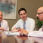 COUNTING ON HIM: From left: Charland Marciano & Co. CPA Timothy J. Murray, CPA candidate Sean Greenfield and partner Alfred T. Marciano. / PBN PHOTO/DAVID LEVESQUE