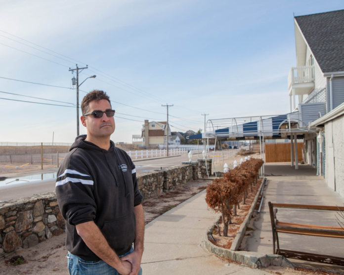 BACK AGAIN: John Bellone, co-owner of the shuttered Maria’s Seaside Café in Westerly’s Misquamicut village, saw the business destroyed by Superstorm Sandy. He said he’s working with the town on plans to build “something new.” / PBN PHOTO/TRACY JENKINS
