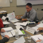 HARD AT WORK: Project management was part of the soft skills, or professional skills, training at Bryant University&rsquo;s Executive Development Center. From top to right: Dan Chaput, Ben Lyons, Brendon Moore, Kevin Connelly and Michael Sillut. / COURTESY CHRIS SELWYN