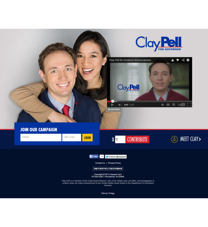 CLAY PELL announced his bid for governor Tuesday after launching a campaign website late Monday. Pell, the grandson of late U.S. Sen. Claiborne Pell, focused on a theme of 