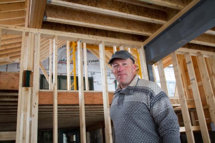 BUILDING UP: David A. Caldwell Jr., vice president of Caldwell and Johnson Custom Builders, said there has been a slight increase in housing starts in the past few years. The industry figures reflect that, with an uptick in starts and construction jobs. / PBN PHOTO/KATE WHITNEY LUCEY