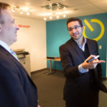 Jumping from typewriters to cloud CHANGING LANDSCAPE: Innovex has been working to make the shift from being solely an equipment dealer to a diversified, digital-service company. Above are Innovex CEO Peter Parisi, left, and Director of Marketing and Digital Sales Chris Parisi. / PBN PHOTO/RUPERT WHITELEY