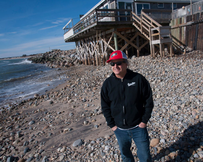 ALONG THE WATERFRONT: Kevin Finnegan, owner of the Ocean Mist Beach Bar in the Matunuck village in South Kingstown, has been proactive on erosion-control measures to protect his beachfront business, but has expressed skepticism regarding new erosion rules. / PBN PHOTO/MICHAEL SALERNO