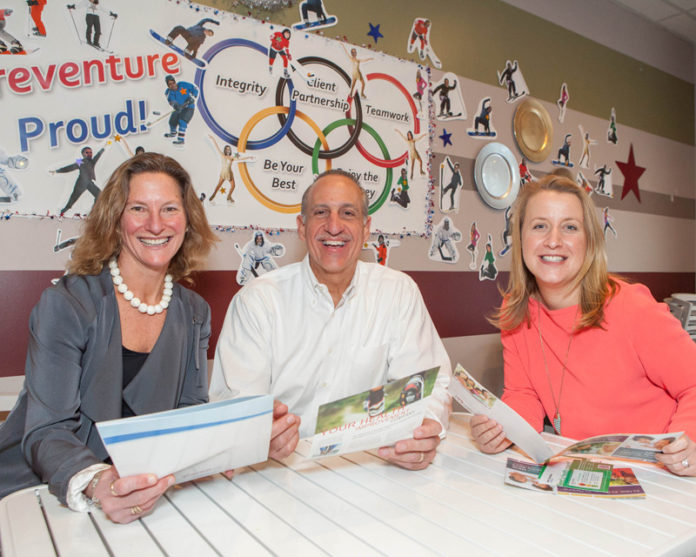 AN OUNCE OF PREVENTION: Preventure Inc. offers services that include screenings, health-risk assessments and wellness-incentive programs. Pictured above, from left, are: Senior Vice President of Operations  Kathy O’Neel-Webster, CEO Mark Correia and Chief Business Development Officer Laura Walmsley. / PBN PHOTO/TRACY JENKINS