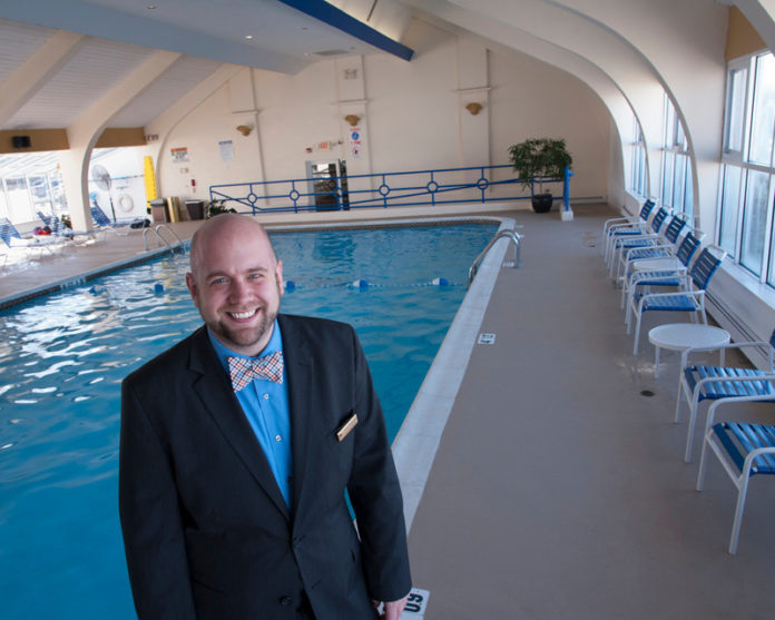 GREEN GOING: Greg Nawrocki is senior sales manager at the Newport Harbor Hotel and Marina, which has a saltwater pool that doesn’t use chlorine or other chemicals in the water. / PBN PHOTO/MICHAEL SALERNO