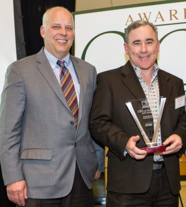 CFO Joseph Hernon,Towerstream Corporation accepts his award from PBN's Roger Bergenheim / Rupert Whiteley