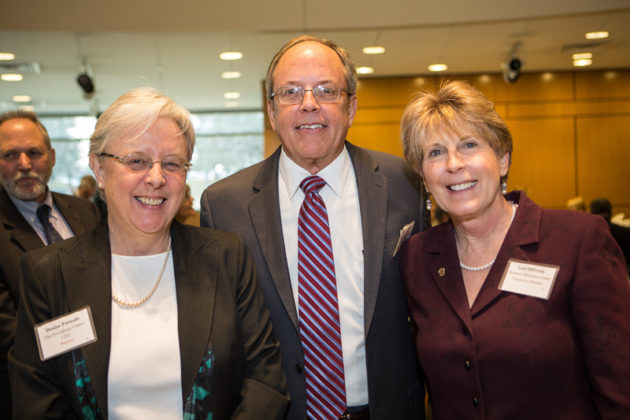 Honoree Denise Patnode, The Providence Center (l) with Don Barbeau and Lori DiPersio, Women's Resource Center  / Rupert Whiteley