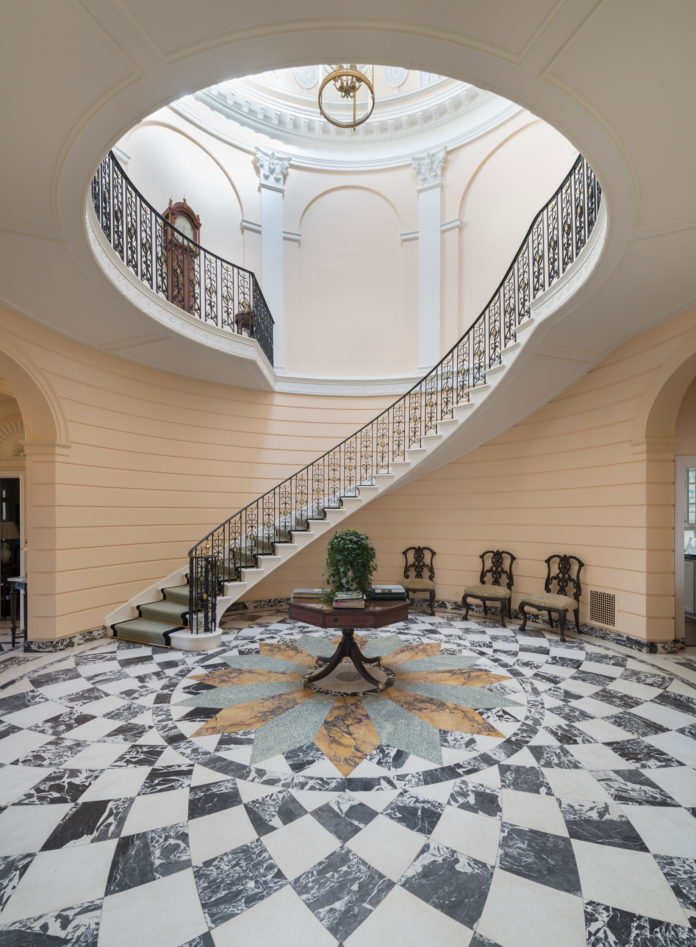 THE STAIRWAY and rotunda at Bellevue House, the former residence of Jane Pickens and Walter Hoving, will be on display in the 2014 Neighborhoods of Newport House Tour on April 27.
