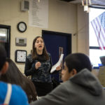 ESL training fostering faculty, student growth LANGUAGE SCIENCE: Central Falls High School physics teacher Alison Murray has begun correcting her students’ English mistakes. “I’m more in tune to how critical it is. And it’s making me more highly qualified as a teacher.” / PBN PHOTO/RUPERT WHITELEY