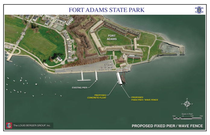NEW WAVE: A rendering of the proposed upgrades at Fort Adams in Newport. The state has made significant investments in Newport’s sailing infrastructure over the last three years. / COURTESY LOUIS BERGER GROUP