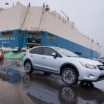 Quonset steering to import records BY LAND, VIA SEA: In the nearly 30 years since North Atlantic Distribution Inc. began operating in North Kingstown, its annual car shipments have grown from 35,000 to an expected 250,000. Above, Subaru XV Crosstreks arrive at the Port of Davisville. / PBN PHOTO/MICHAEL SALERNO