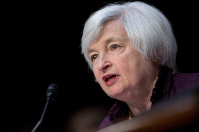 FEDERAL RESERVE CHAIRWOMAN JANET YELLEN continues to signal that the Fed will not start increasing interest rates until there is more evidence that the economic recovery is broadening. / BLOOMBERG NEWS FILE PHOTO/ANDREW HARRER