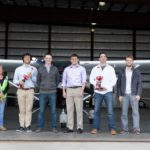 URI engineering students win FAA competition FROM LEFT: R.I. Airport Corporation Vice President Alan Andrade; AvPorts Line Service Technician Lynn Dadona; URI students David Powers, Ronald Wheeler, Lawrence Higgins, Kyle DellaGrotta and Christopher Clark; and AvPorts Operations Manager David Lucas at Quonset State Airport.