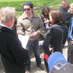 LEADING MAN: &ldquo;Almost Mercy&rdquo; director Tom DeNucci, above wearing sunglasses, gives instructions to actors on set. / COURTESY R.I. FILM & TELEVISION OFFICE