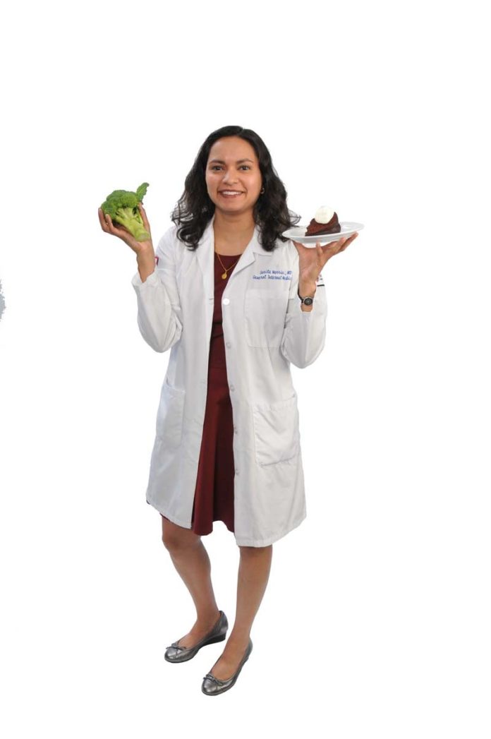 THE PROP: Dr. Sarita Warrier achieves proper balance by eating well, but also baking a little bit, too.