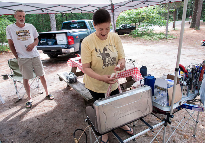 COMING BACK: Thomas and Cynthia Coyne, who live in Queens, N.Y., have camped in Rhode Island about half a dozen times. “Rhode Island is a beautiful state and the beaches are nice,” said Thomas Coyne. / PBN PHOTO/MICHAEL SALERNO