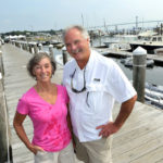 CHUGGING ALONG: From yacht repairs done from the family basement, Conanicut Marine Services Inc. co-founders Bill and Marilyn Munger have grown the Jamestown business over four decades. Pictured above, they see hope for expansion, including possibly adding a third boat to his ferry fleet. / PBN FILE PHOTO/KATE WHITNEY LUCEY