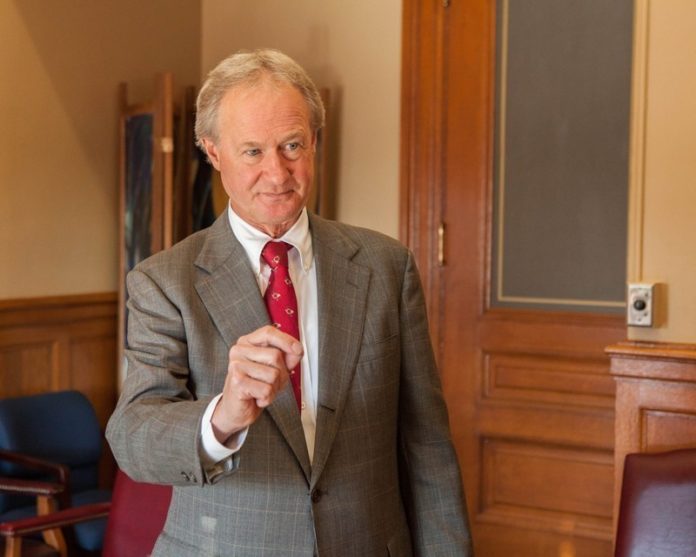 GOV. LINCOLN CHAFEE is encouraging Rhode Islanders to comment on the draft economic development plan, a product of the RhodeMap RI initiative. / PBN FILE PHOTO/TRACY JENKINS