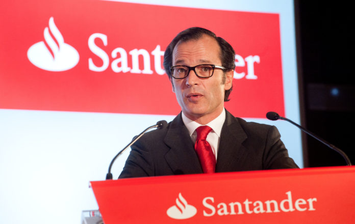 BANCO SANTANDER, parent of Boston-based Santander Bank, is cutting back its planned sale of contingent capital notes to 1.5 billion euros, from 2.5 billion euros. Javier Marin has led the bank as CEO since April 2013. / COURTESY SANTANDER BANK